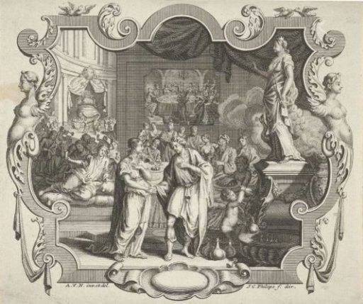 Cartouche with an allegory on a marriage