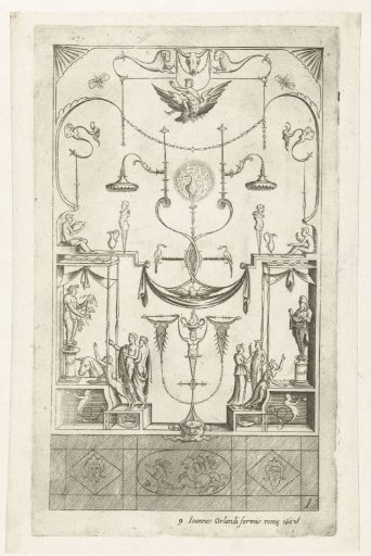 Architectural fantasy with Ganymede on the eagle at the top