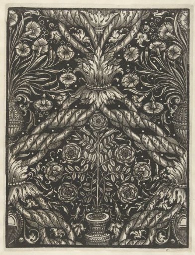 Sheet of Wallpaper with a Flower Vase
