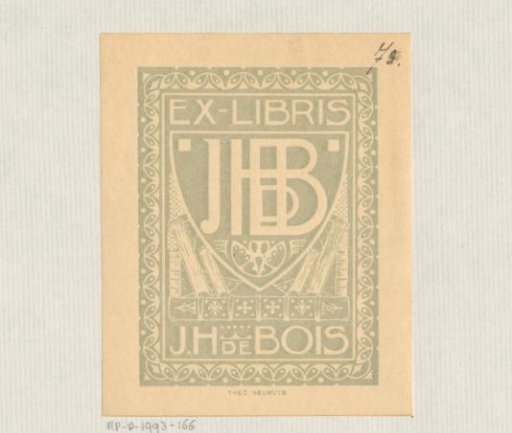 Ex libris of J.H. de Bois
