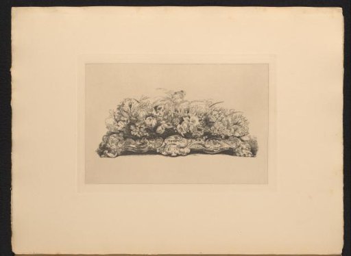 Oval silver bowl with flowers