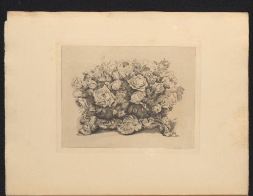 Silver presentation plate with roses