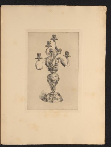 Six-armed silver candelabrum