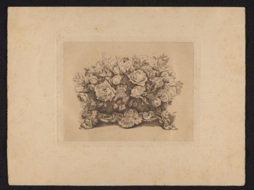 Silver presentation plate with roses