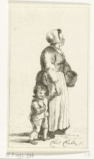 Standing woman with child