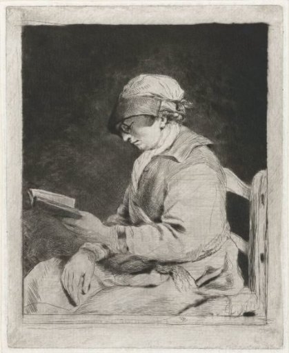 Portrait of a Reading Man, in Profile to the Left