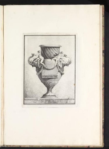 Vase with elephant heads and naked nymphs