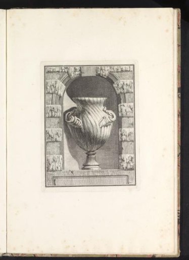 Vase with two handles in a niche