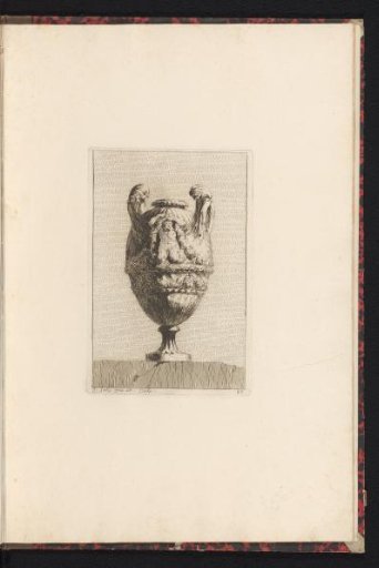 Vase with Mascarons and a Merman Under a Garland