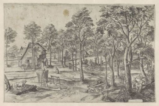 Forest landscape with figures