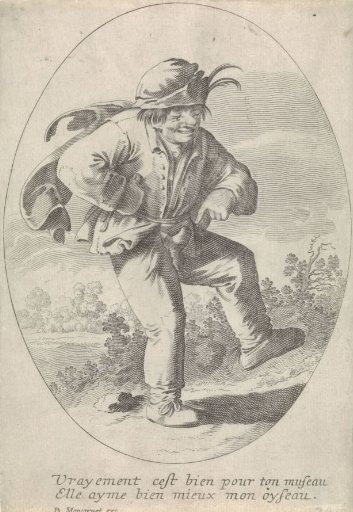 Dancing peasant, making an obscene gesture