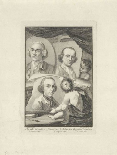 Portraits of Izaak Schmidt, Jurriaan Andriessen, and Reinier Vinkeles
