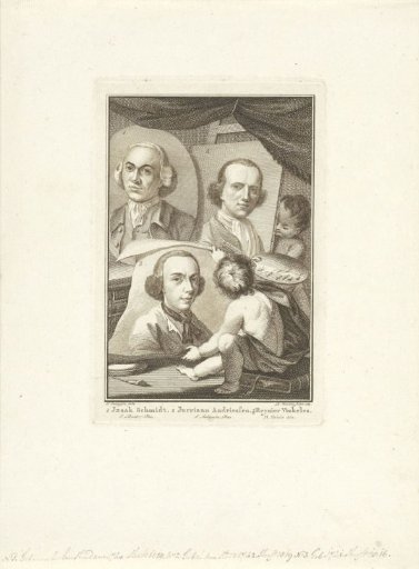 Portraits of Izaak Schmidt, Jurriaan Andriessen, and Reinier Vinkeles