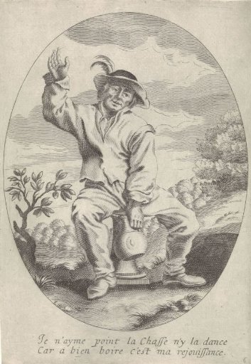 Seated peasant with a jug