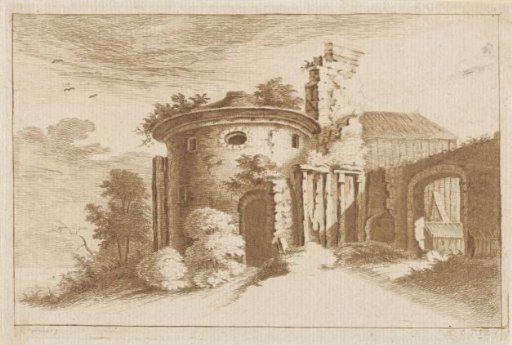 Landscape with the ruin of a Roman temple