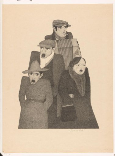 Three singers and an accordionist