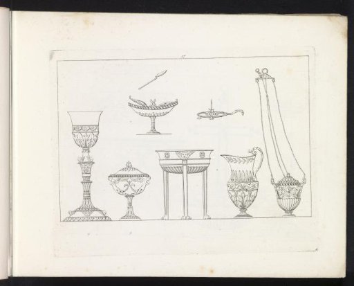 Chalice, ewer, candlestick, basin, and censer