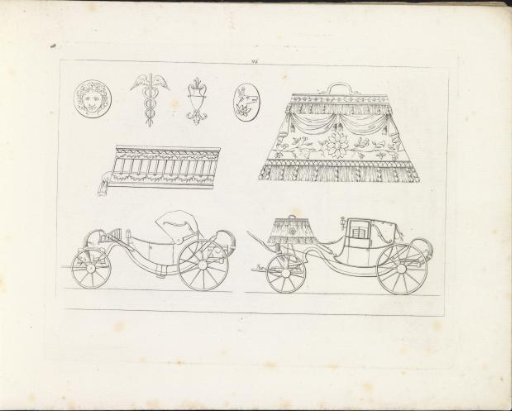 Two carriages and two carriage seats