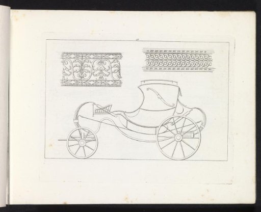 Two ornamental borders and a carriage