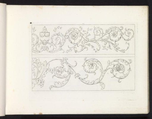 Two ornamental borders with arabesques