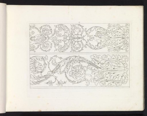 Two ornamental borders with arabesques