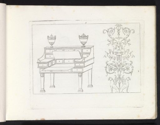 Writing desk and arabesques