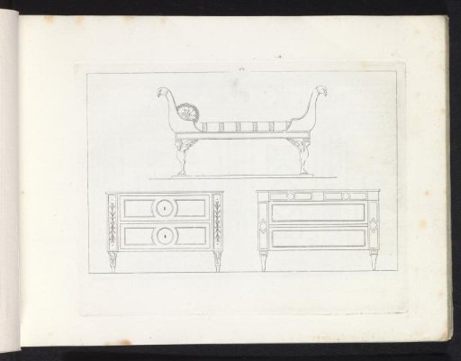 Bed and two cabinets
