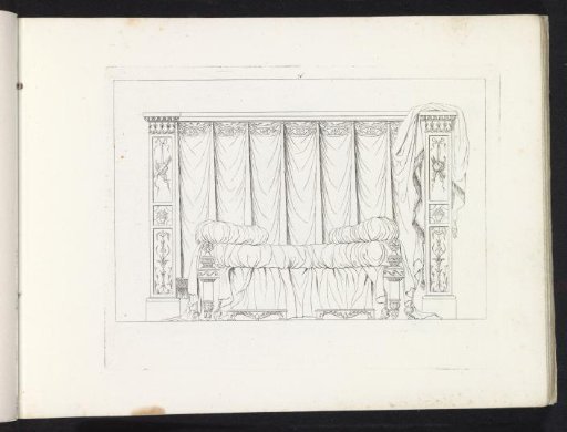 Bed for a wall with drapery
