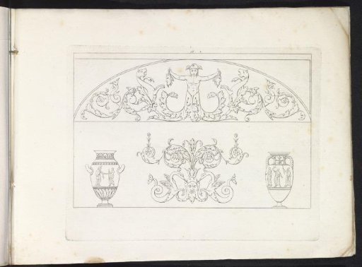 Two vases and arabesques