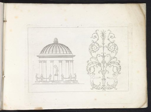 Arabesques and a round temple with a dome