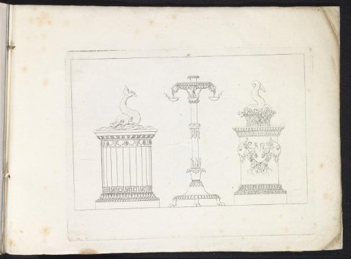 Two urns and a candlestick