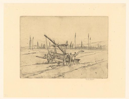 Plough in a field at Jumiège