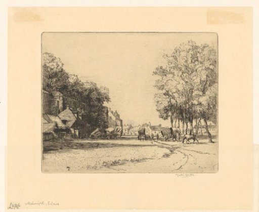 View of horse-drawn carriages in Falaise