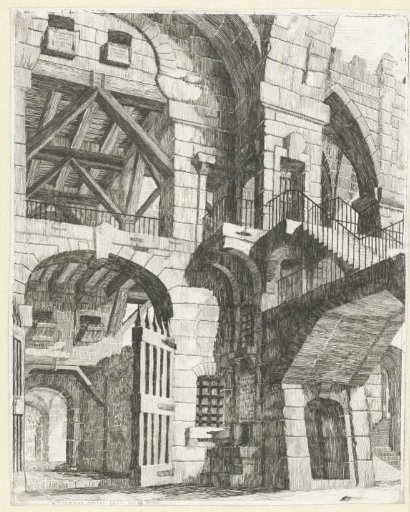 Courtyard with wooden gate