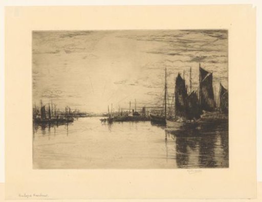 Harbour of Boulogne-sur-Mer at sunset