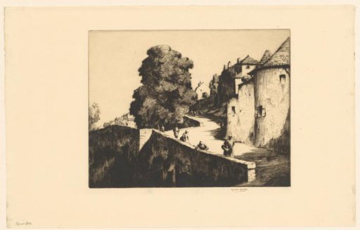 View of the city walls and streets of Quimper