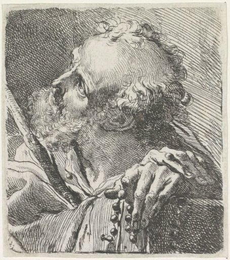 Head of a Saint with a Rosary