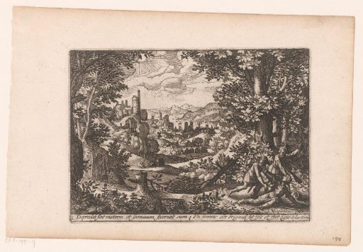 Landscape with the story of the Good Samaritan: the robbery of the traveler