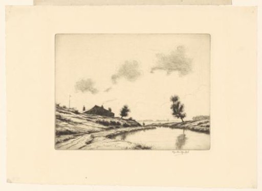 View of a river flowing into a lake near Thorpe Morieux