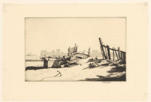 Boat at a jetty in Orford