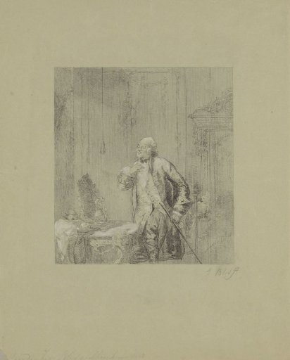 Man before a mirror in an eighteenth-century interior