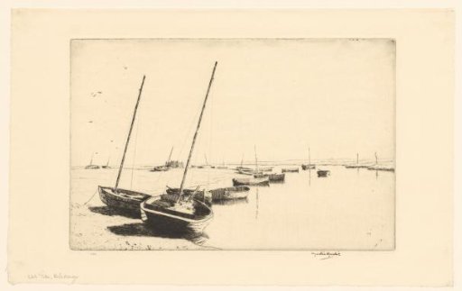 Fishing boats in the Glaven River at Blakeney