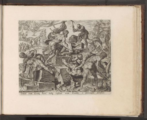 Gideon destroys the altar of Baal
