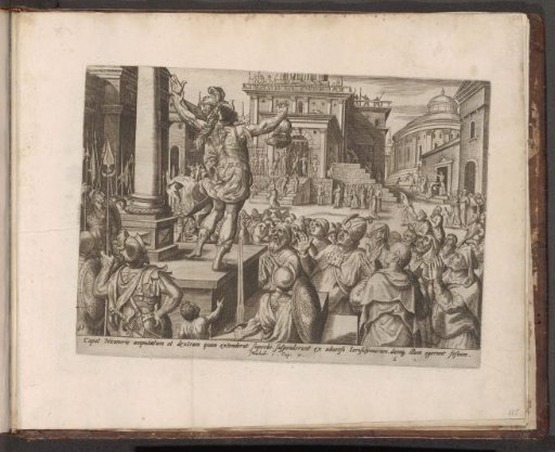 Head and hand of Nicanor shown to the people