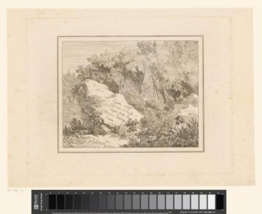 Landscape with a Resting Man and a Rock Bearing a Title