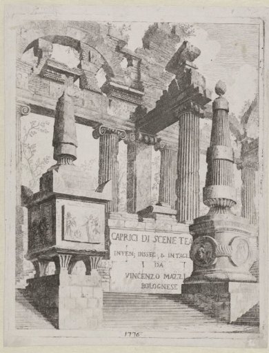Title page with a fantasy ruin