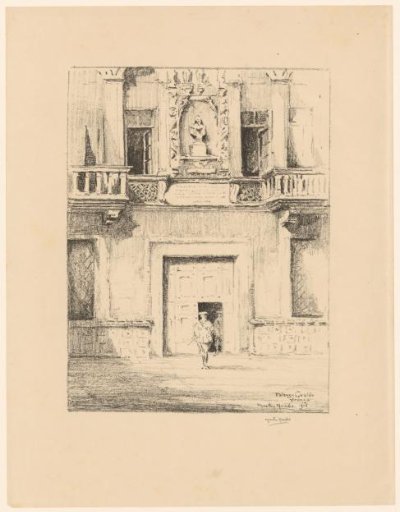 View of the facade of Palazzo Gualdo in Vicenza