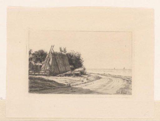 Hayrick by a country road