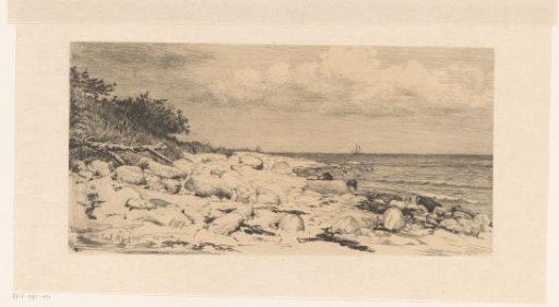 Beach with shingle, by the sea