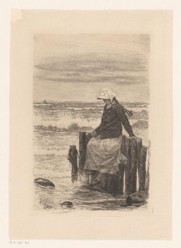 Lady seated on a pier by the water